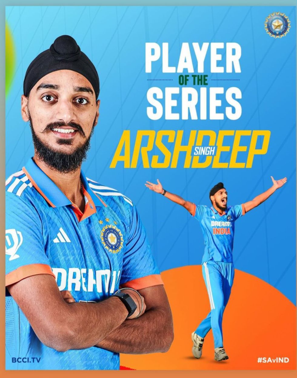 Indian fast bowler Arshdeep Singh became 'Player of the Series'